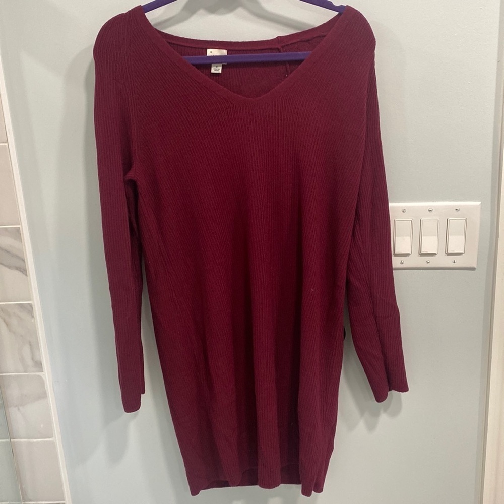 A new day maroon sweater dress small - Picture 1 of 2